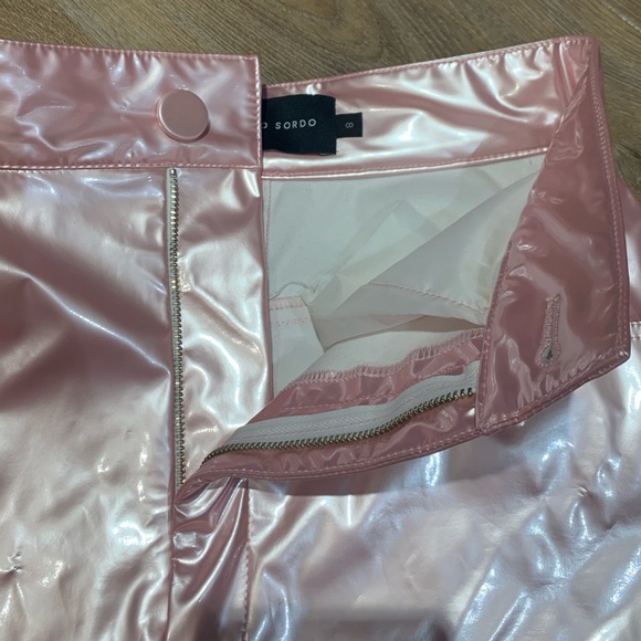 Michael Lo Sordo Patent Vegan Mini-Skirt - Picture 6 of 9